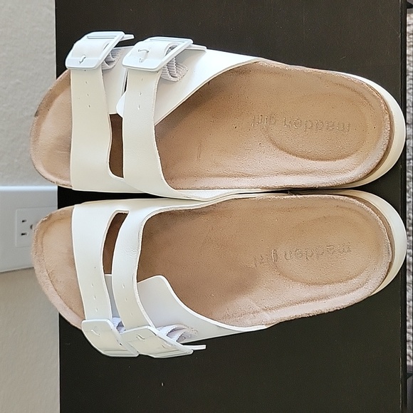 Size 7 white Madden Girl slip on sandals - Picture 2 of 9